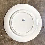 Small round Lunéville dish in blue ironstone, "Azaléa" service