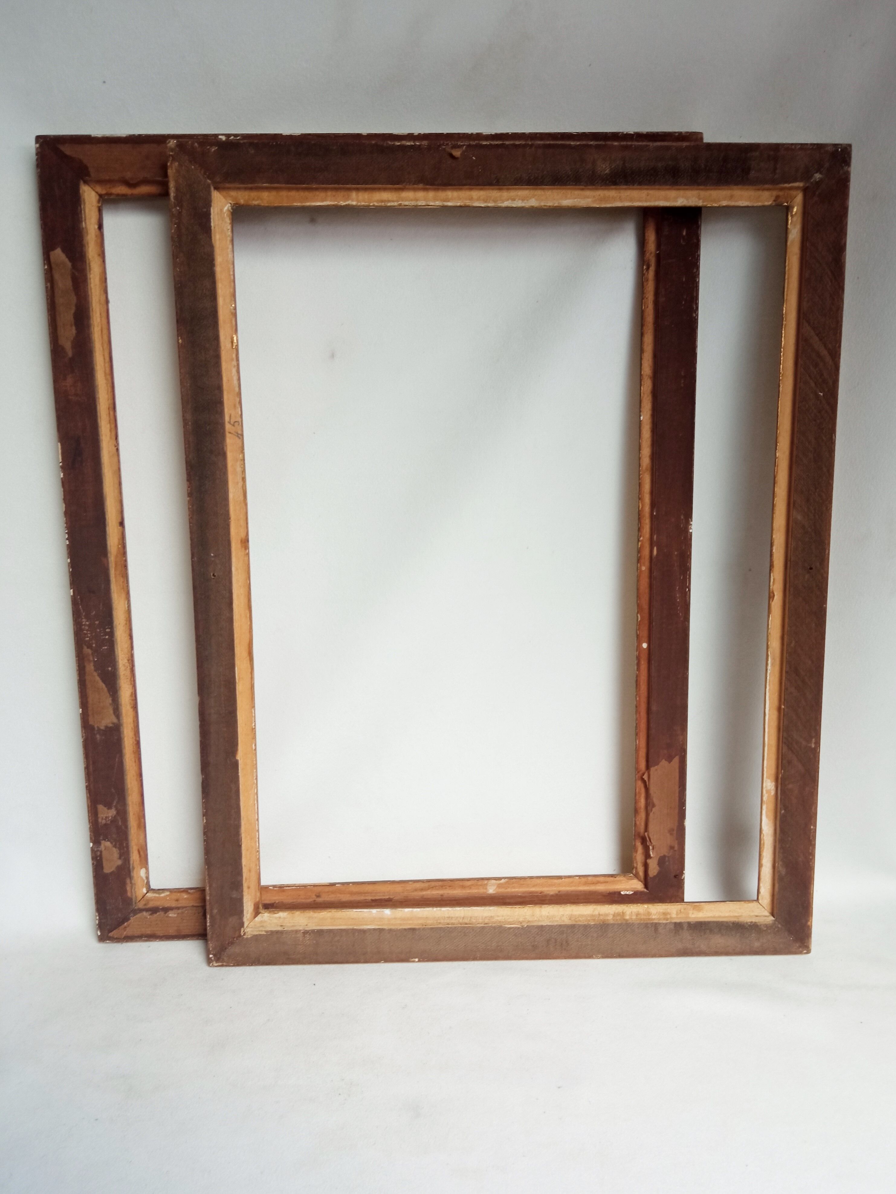 Pair of Montparnasse frames in gilded wood with circa 1960 leaf - 40 x 30 cm
