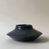 Large handmade spinning top vase in glazed ceramic and signed circa 1950