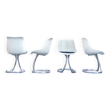 Set of 4 chairs by Michel Charron, organic design, 1970s