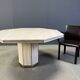 Octogonal italian travertine and brass dining table 1970s