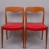 Scandinavian style chairs x2, 60s
