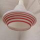 Vintage White Glass Pendant Light: Orange Stripe Retro Lamp