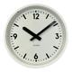 White industrial austrian factory wall clock from Schauer, 1960s