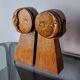 Art Deco bookends, carved wood, France, 1960