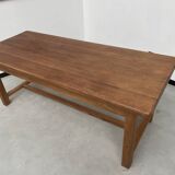 Solid pine table with its extension, 1950s