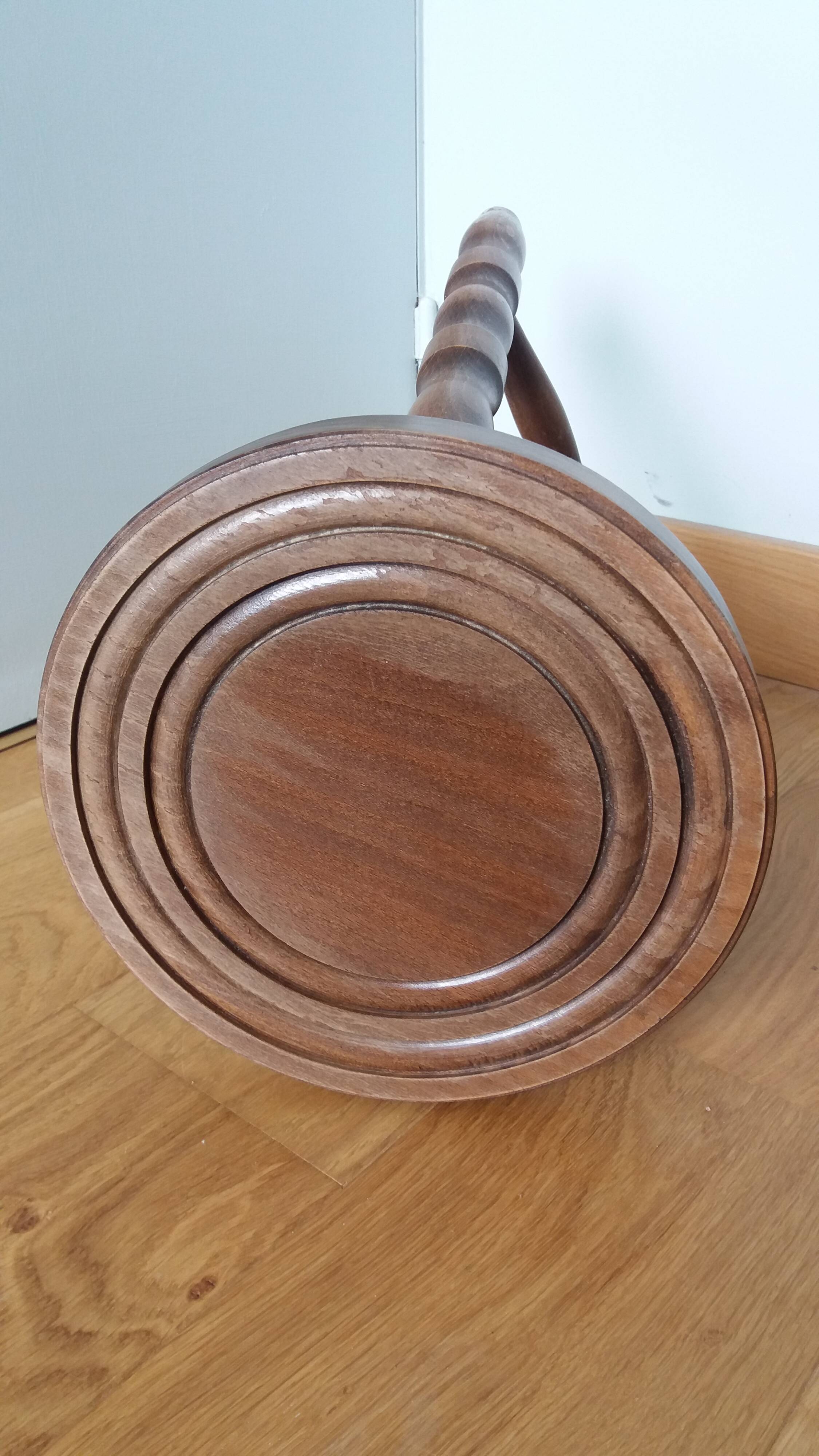 Turned wooden stool
