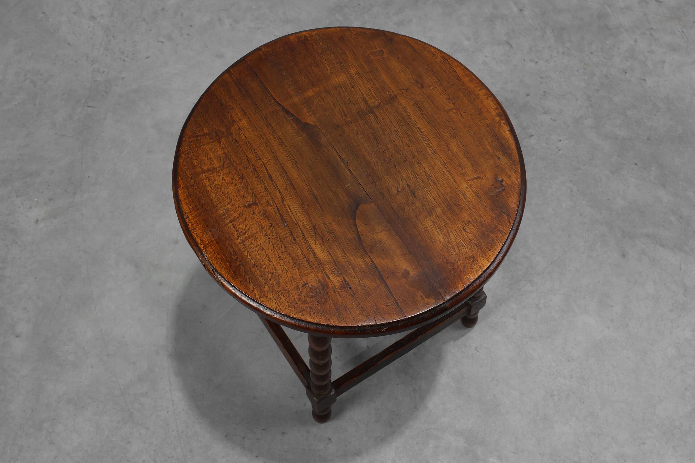 French Provincial Rustic Oak Stool, circa 1900