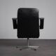 Modernist Black Leather Swivel Lounge Chair, Netherlands, 1960s