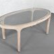 Oval table in marquetry of rattan and glass Vivai del Sud