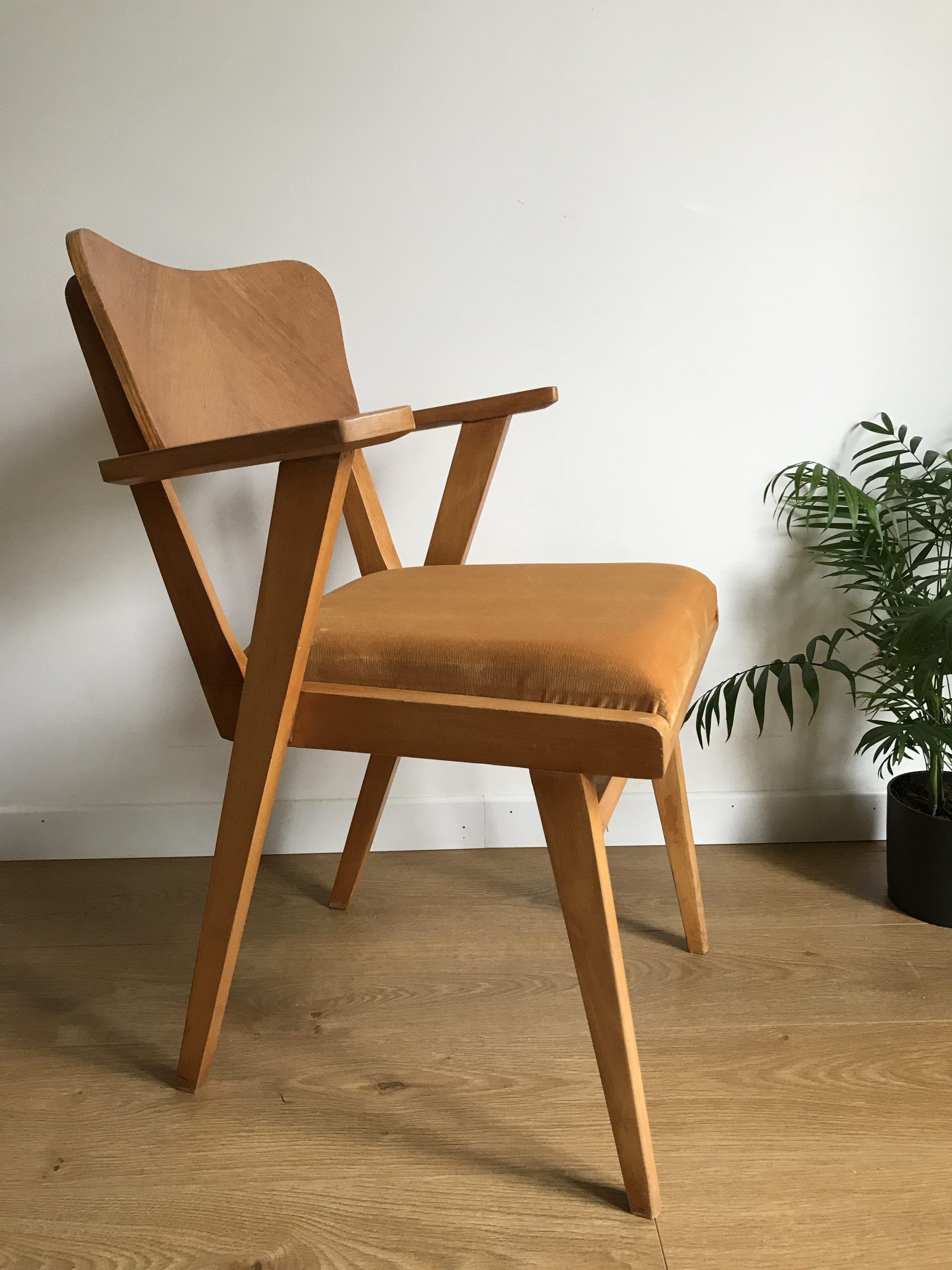 Bridge velvet curry armchair and compass feet
