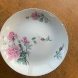 Porcelain compotier motifs of roses art deco signed HB France