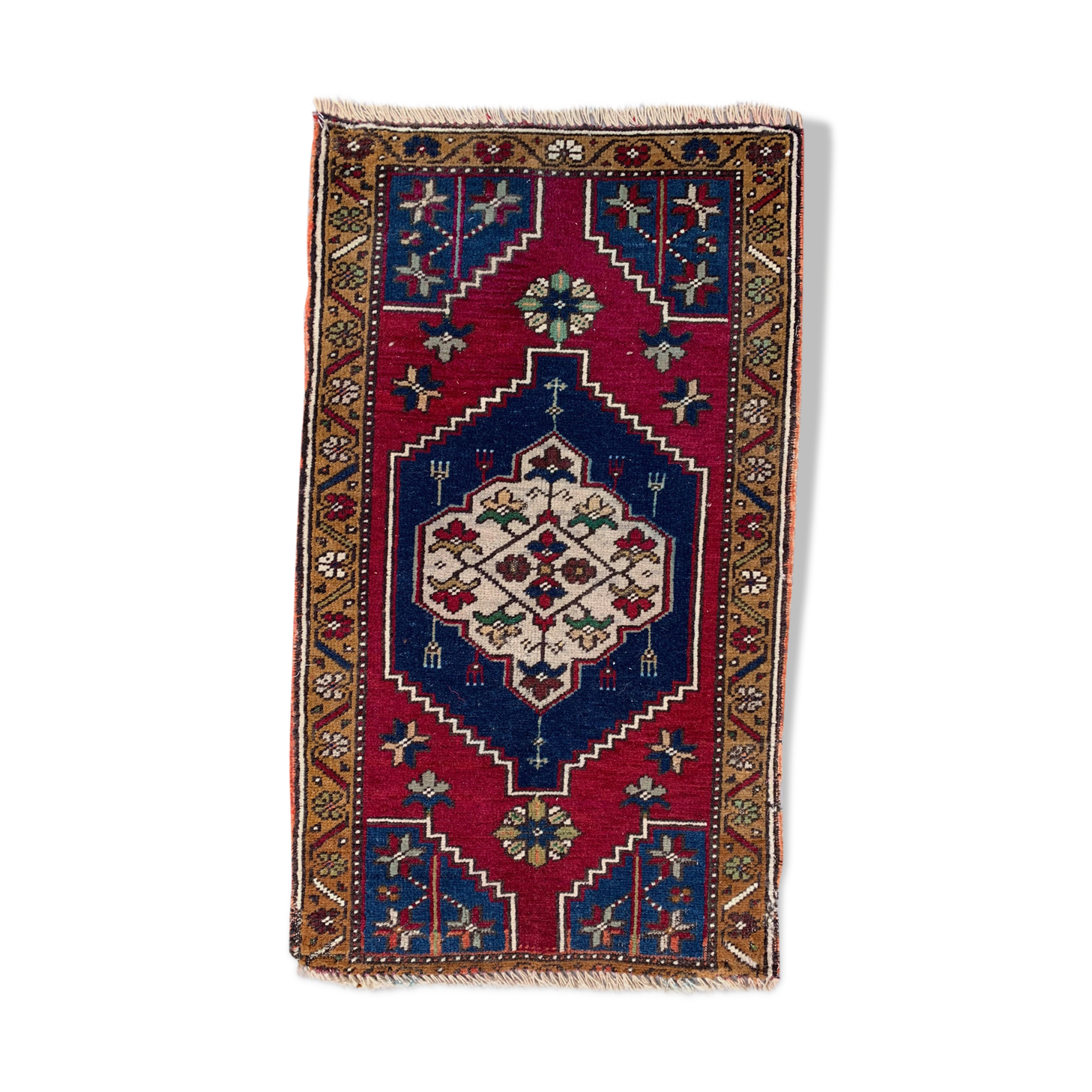 Small Vintage Turkish Rug 95x55 cm, Short Runner, Tribal, Shabby Chic