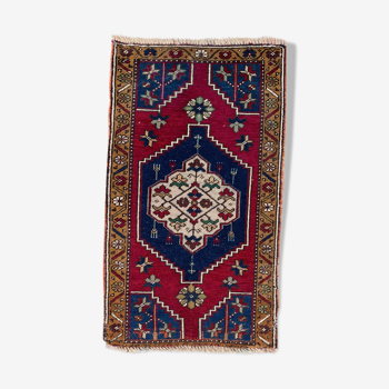 Small Vintage Turkish Rug 95x55 cm, Short Runner, Tribal, Shabby Chic