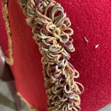 Banquette bois et velours circa 1900