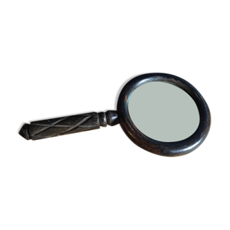 Magnifier in solid wood carved ch 0222f001 old vintage