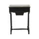 Black Lacquered Antique Sewing Table Side Table Mahogany 19th Century