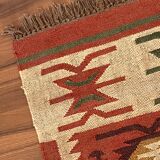 Jute and wool handwoven kilim