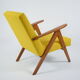 Scandinavian armchair, 60s, fully restored, yellow fabric