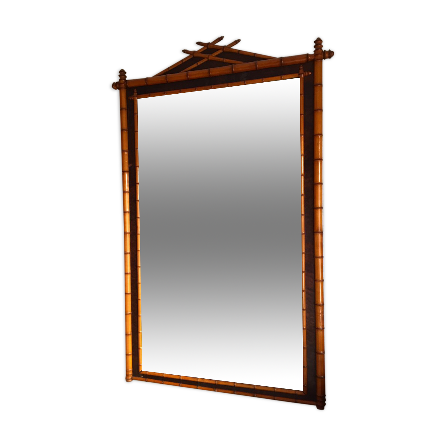 Mirror pitchpin XIXème two-tone bamboo collection circa 1870 napoleon iii