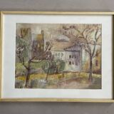 Peinture encadrée ancienne signée JJ