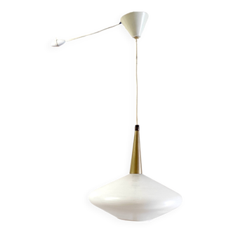Scandinavian style saucer pendant light - 1960s