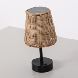 Rattan solar desk lamp