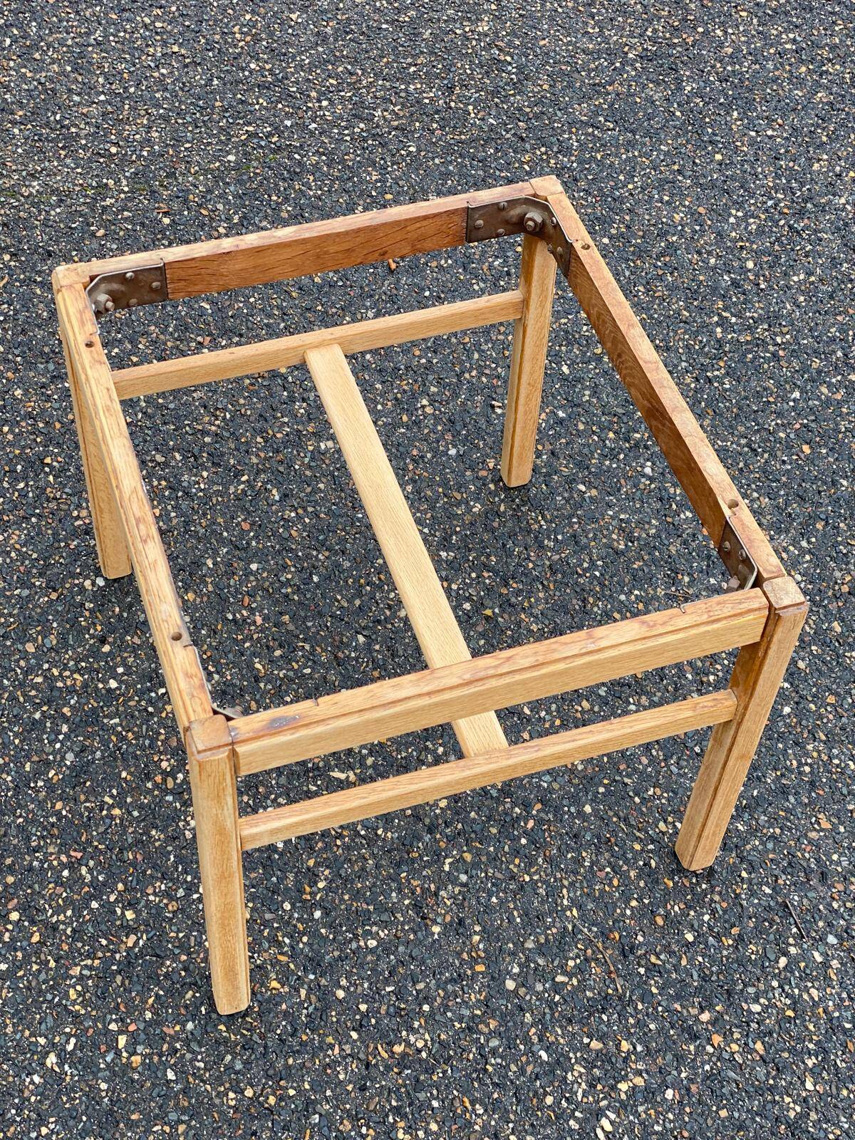 1960s Scandinavian coffee table in raw solid oak.