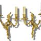 Large pair of stamped wall sconces in Louis XV style - gilded bronze