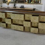 Meuble de métier patiné 24 tiroirs 1950’s