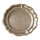 Small round vintage shiny metal dish - Scalloped