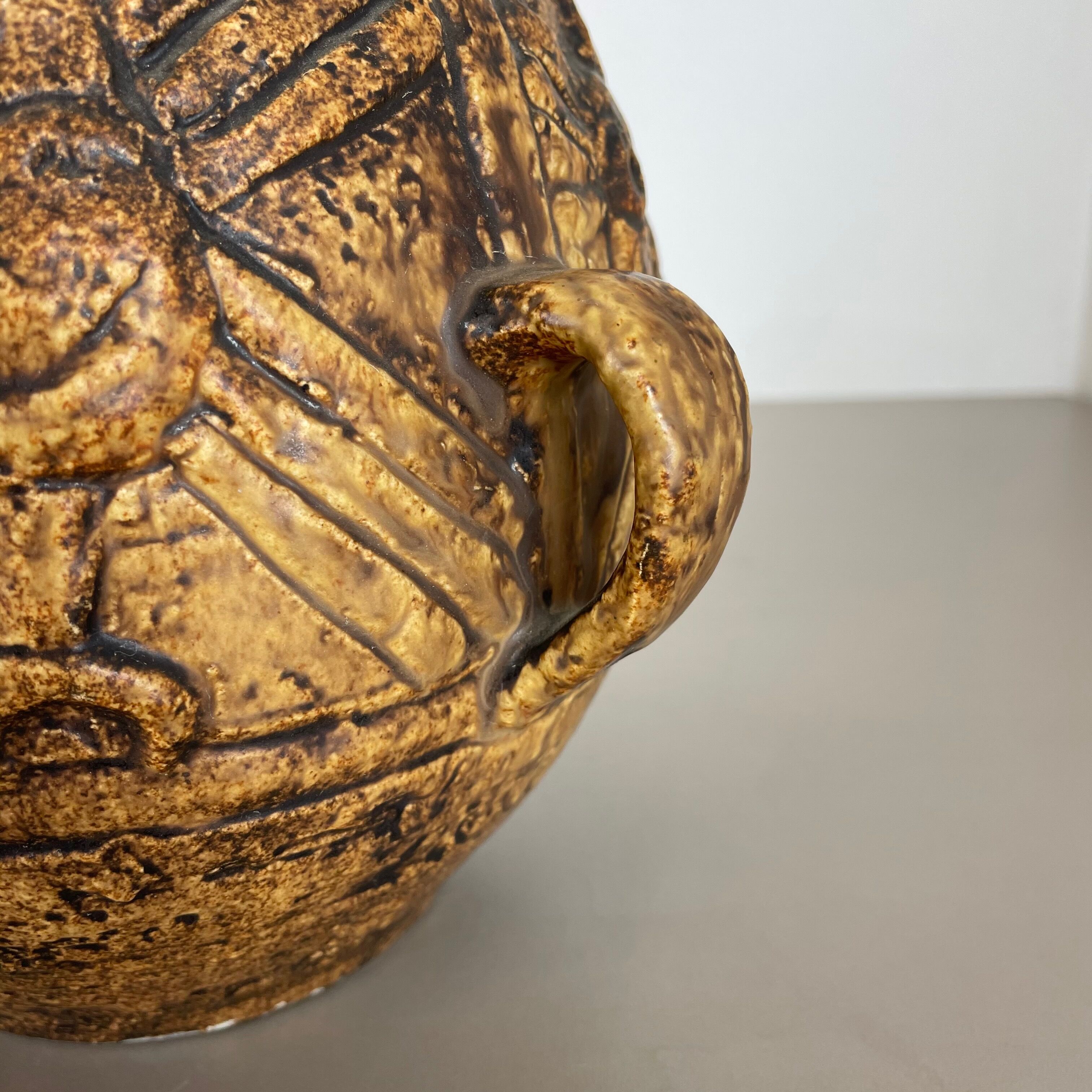 Fat lava pottery "maya tiki" vase by jasba ceramics, germany, 1970s