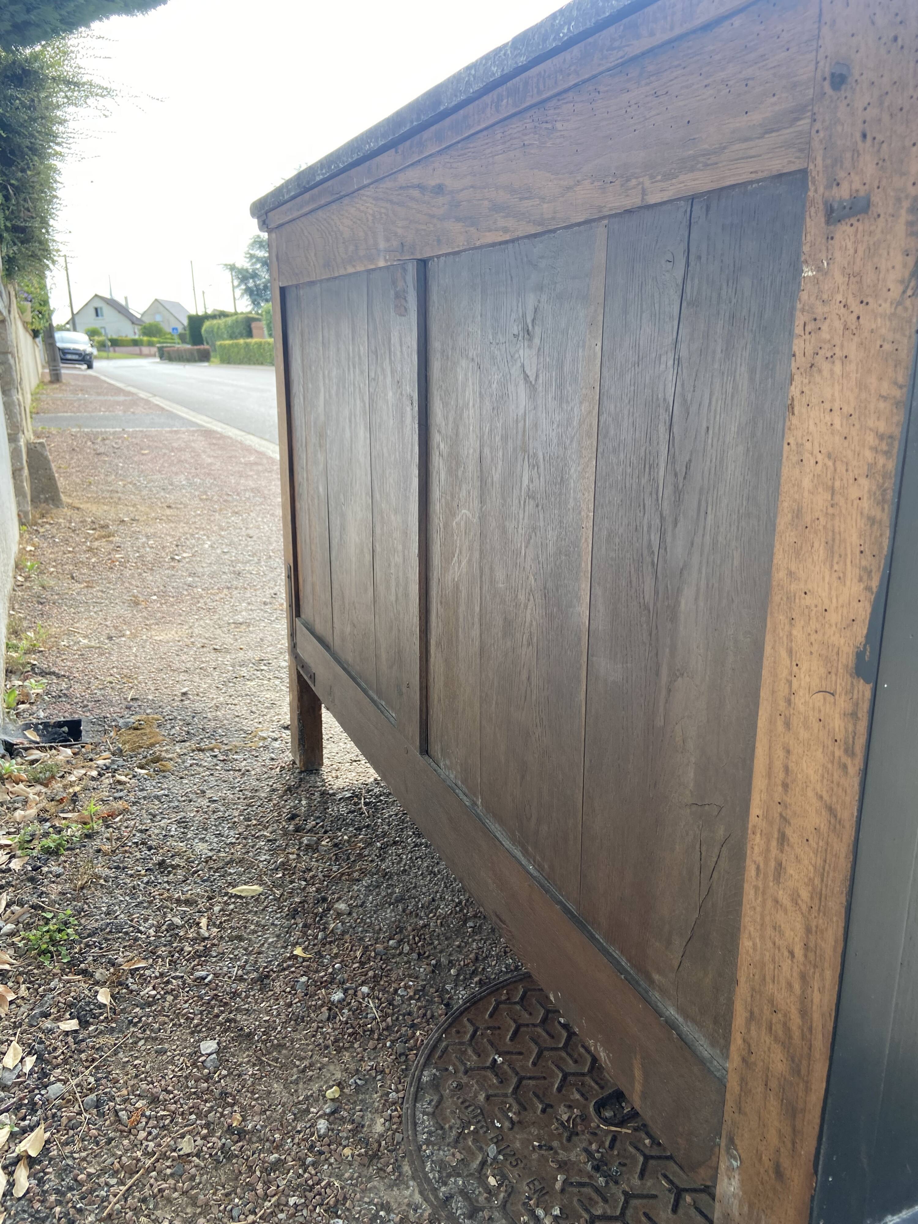 Old period chest of drawers black patinated