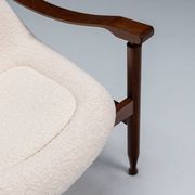 Pair of “Tiki” lounge chairs in teak and bouclé Busnelli Italy 1960