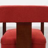 Set of Two Red Reupholstered Art Deco Chairs, Belgium ca. 1920