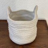 White basket pot cover
