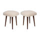 Set of two mid-century modern light beige boucle stools, Europe, 1960s.