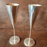 Set of vintage metal flutes