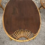 Vintage garden lounge in rattan 4 chairs 1 table