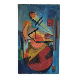 Old geometric painting painting year 1970