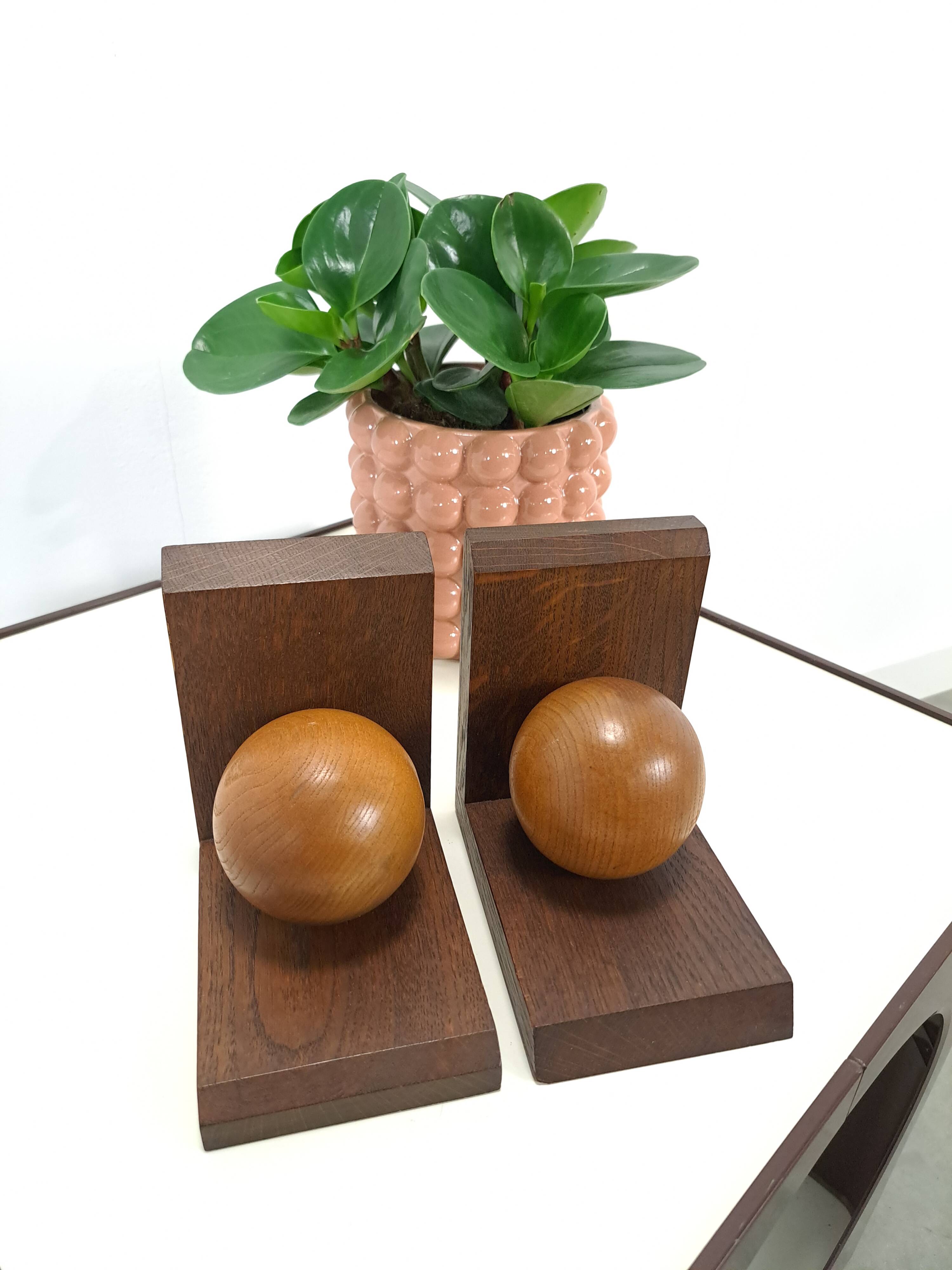 Vintage vieux houten boekensteun