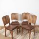 Ensemble de 4 chaises Art déco en bois sculpté