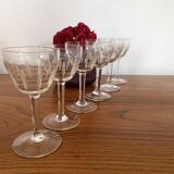 Set of 6 engraved wine glasses