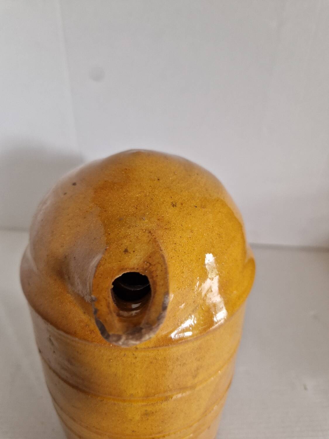 Antique Folk Art Glazed Terracotta Pitcher