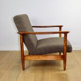 Fauteuil GFM-142, design d'Edmund Homa des années 70, bouclé épais marron chocolat - 2 pièces disponibles.