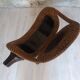 Wood and wicker "dog" armchair