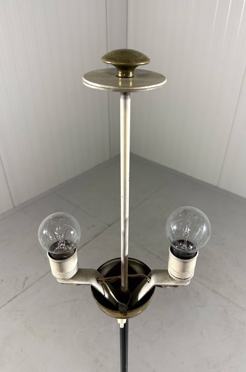 Austrian brass floor lamp pleated lampshade 1940-50’s