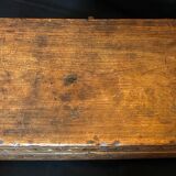 Old wooden chest with carved rosettes regionalism folk art