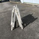 Pair of vintage wooden folding garden chairs – shabby chic look