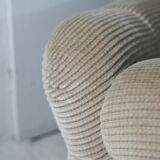 Pair of armchairs "space age". Beige corduroy velvet. France, circa 1970